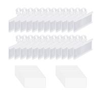 WYAN 24 Pcs Basket Labels Clip,Semitransparent Plastic Prices Tag Label Clip,with White PVC Label,Clip On Labels for Retail Supermarket Shop(Inner Dimension:7.5 * 3cm)