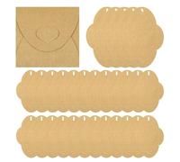 WYAN 30PCS Brown Heart-Shape Lock Envelopes - 0.34mm Kraft Paper DIY Blank Invitation Envelopes, Self-Assembly Envelope, for Cards, Letters, Wedding (12.7x12.7cm, Exclude Paper/Glue)