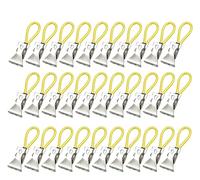 WYAN 30Pcs Tea Towel Clips, Kitchen Towel Clip, Kitchen Towel Hanging Clips, Suitable for Home, Bathroom, Beach Towel, Clothes(Yellow)