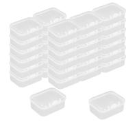 WYAN 32 Pcs Mini Container Boxes, Square Empty Mini Clear Plastic Organizer Storage Box Containers with Hinged Lids for Collecting Small Items, Beads, Jewelry, Game Pieces, Crafts (55 * 41 * 20mm)