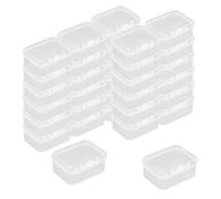 WYAN 32 Pcs Mini Container Boxes, Square Empty Mini Clear Plastic Organizer Storage Box Containers with Hinged Lids for Collecting Small Items, Beads, Jewelry, Game Pieces, Crafts (45 * 34 * 20mm)