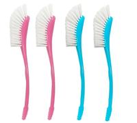WYAN 4 PCS Washing Up Kitchen Brush, Feeding Bottle Nylon Bristle Brushes, 2 in 1 Bottle Cleaning Brush for Washing Bottles, Drinks Mugs, Flasks, Cup Lids, Teapot Spouts(Blue+Pink)