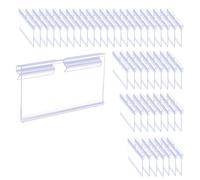 WYAN 50 PCS Clear Plastic Label Holders, Wire Shelf Retail Price Label, 9 x 4.2 cm Merchandise Sign Display Holder, Basket Labels Clip On Labels for Supermarket and Store Price Display