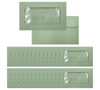 WYAN 50 PCS Green Envelopes Clear Window Envelope with Snap Button-7.5x3.5cm PVC Window for Gift Cards Greeting Cards Invitations Classic Flap Envelope(Can Hold Cards Measuring 9.9x5.9cm)