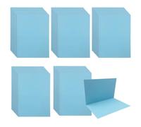 WYAN 50 Pieces Blank Paper Cards,Paper Message Cards,Business Cards, for DIY Gift Tag, School,Office, Clips, Flower, Halloween Christmas Day(Azure)