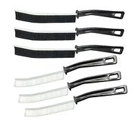 WYAN 6 Pieces Bathroom Long Crevice Brush,Hard-Bristled Crevice Cleaning Brush,Window Ledge Cleaner,for Tile,Sink,Grouts,bathroom(Black + White)