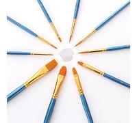 WYAN Face Paint Brush-10 pcs Acrylic Painting Brushes with 12 pcs 3ML paint boxes,for Body,Face,Watercolor,Acrylic and Oil Painting(blue)