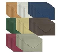 WYAN Mini Envelopes Coloured-80 Pcs 105x70 mm Plain Ribbed Envelopes,DIY Blank Envelope for Thanksgiving Wedding Birthday Party Supplies and Invitations(8 Colors)