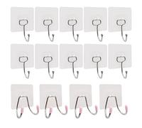 WYAN Removable Heavy Duty Strong Sticky Hooks-10 Pcs Self Adhesive Single Hooks,4 Pcs Self Adhesive Double Hooks,for Home Bathroom Kitchen and Office