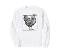 Wyandotte Chicken Portrait - Vintage Laced Farm Bird Sweatshirt