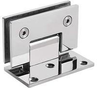 WyANDWA Soft Close Cabinet Hinges Glass Door Hinge,Shower Door Hinges, T-Hinge Heavy, Glossy Hinged Bathroom Clip 90 Degrees, Stainless Steel Single-Si