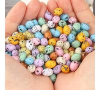 wybcfp 40PCS Miniature Easter Eggs Artificial Mini Easter Eggs Resin Mini Chicken Eggs Bird Eggs for Easter Party DIY Project Kitchen Accessories Vase Filler (Mix Color)