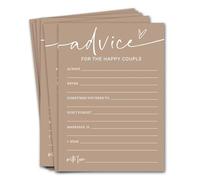Wybgno Bridal Shower Games Cards, Advice for The Happy Couple, Bridal Shower Games 25 Guests, Engagement Party Wedding Games for Guests, Minimalist Brown Wedding Party Supplies - D10