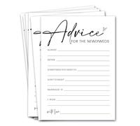 Wybgno Wedding Shower Games Cards, Advice for The Newlyweds, Bridal Shower Games 25 Guests, Engagement Party Wedding Games for Guests, Minimalist White Wedding Party Supplies - A01