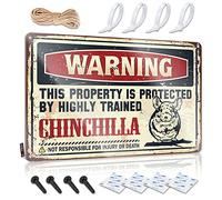 WYBM Man Cave Wall Decor Warning This Property Is Protected By A Highly Trained Chinchilla Sign Man Cave Sign Decor Funny Sarcastic Signs(30X40CM)