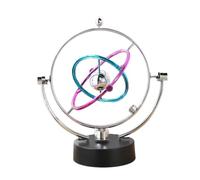WYBZDA Bedroom/Living Newton's Cradle for Desktop, Perpetual Motion Machine, Newtons Cradle Pendulum for Office Battery Powered Decorations(Ball style)