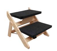 WYBZDA Cat Stairs for Climbing Scratching Foldable Dog Stairs for Small Dogs Solid Wood Dog Ramp for Car Non-Slip Storable for Travel(2 floor)