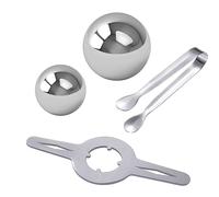 WYBZDA Espresso Cooling Ball Stainless Steel Bracket Coffee Chiller Reusable Preserves Flavor Metal Ice Cubes for Bars Cafes(4pcs)