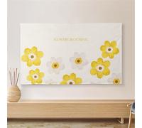 WYBZDA Floral Printing Tv Cover Crystal Velvet Dustproof Sun Protection Easy to Install Breathable All-Inclusive for Lcd Flat/Curved Tv(30/32in,F)