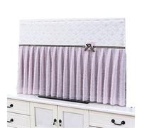WYBZDA Lace Lcd Tv Cover Dustproof Portable Tv Protective Film Wall-Mounted/Desktop Universal for 32-75in Office Conference Room(70 in,B-Pink)