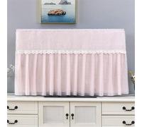 WYBZDA Lace Lcd Tv Cover Dustproof Portable Tv Protective Film Wall-Mounted/Desktop Universal for 32-75in Office Conference Room(32 in,A-Pink)