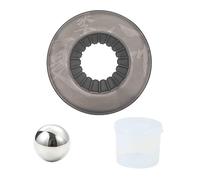 WYBZDA Pour-Over Coffee Chiller Pp Stand Espresso Cooling Ball Sturdy Reusable Metal Ice Cubes for Milk Tea Whisky Parties Tool(Black)