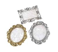 WYBZDA Retro Resin Nail Art Palette Imitation Shell 3pcs Gel Nail Polish Palette Photography Props Nail Polish Mixing Plate for Displaying Jewelry(3PCS-C)