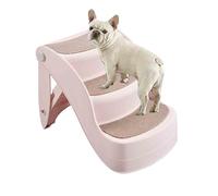 WYBZDA Stowable Cat Stairs Lightweight Foldable Dog Stairs for Small Pets Non-Slip Joint-Friendly Dog Ramp for Couch Windowsills Hold 80kg(Beige)