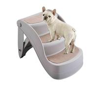 WYBZDA Stowable Cat Stairs Lightweight Foldable Dog Stairs for Small Pets Non-Slip Joint-Friendly Dog Ramp for Couch Windowsills Hold 80kg(Grey)