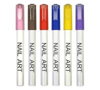 WYBZDA Water-Based Nail Art Pens Diy Quick Dry Nail Polish Pens for Smudge-Proof Dotting Lines Techniques for Professionals Salons(6 colours-A)