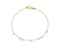 Wycian 9K Yellow Gold Necklaces for Women Gold Bead Chain with Moissanite, Chain Necklace for Her, 21 cm/8.26 in