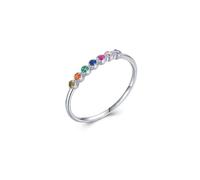Wycian Anniversary Ring Red Ruby Ring 14K Yellow Gold Au585 Size O 1/2 Rose Red Princess Ruby Stackable for Sister Premium