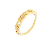 Wycian Anniversary Rings for Her 9K Yellow Gold K 1/2, Hollow Twisted Beautiful Rings for Her, Moissanite