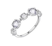 Wycian Band Ring for Women Gold Rings for Women 9K Au375 Size M 1/2 White Round 6X6mm Moissanite Stackable for Aunt Modern