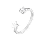 Wycian Birthstone Rings Engagement Ring White Gold 9K Au375 Size N 1/2 Blue Round 6mm Lab Created Sapphire Stackable for Ladies Popular