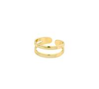 Wycian Birthstone Rings for Mothers 9K Yellow Gold P 1/2, Hollow Open Design Ring Wedding Band Women, No Gemstone