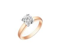 Wycian Bling Rings 14K Rose Gold Ring Band with 0.7CT Round Lab Created Diamond Size M 1/2 Solid Not Plated Fashion for Ladies New Year Jewelry