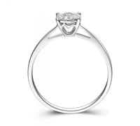 Wycian Bling Rings Diamond Ring and Band 18K White Gold Silver with 0.16CT Diamond Size H 1/2 Solid Not Plated Upgrade 3.0 for Wife Thanksgiving Jewelry