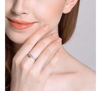 Wycian Bling Rings Diamond Solitaire Ring 18K White Gold Silver with 0.3CT Diamond Size H 1/2 Solid Not Plated Fashion for Wife Thanksgiving Jewelry