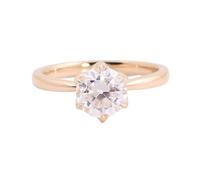 Wycian Bling Rings Moissanite Ring Vintage 9K Gold Classic 6 Claws Solitaire Size L 1/2 Premium for Sister New Year Jewelry