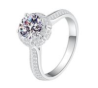 Wycian Bling Rings Rings Silver 18K White Gold Lab Diamond 4 Prongs with Cubic Zirconia Size Q 1/2 Elegant for Sister Graduation Jewelry