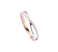 Wycian Bling Rings Wedding Ring Diamond 14K White and Rose Gold with 0.11CT Diamond Size U 1/2 Solid Not Plated Elegant for Lesbian Birthday Jewelry