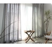 Wycian Boho Bedroom Curtains Semi Sheer Curtains for Bedroom Light Gray 2 Pack Polyester Solid Color 52" W x 108" H (132X274CM)