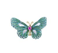 Wycian Bride Ring Engagement Ring Gold 18K Butterfly with 1.05CT Created Pink Sapphire and Tsavorite Moissanite Size M 1/2 Solid Not Plated Simple for Sister Anniversary