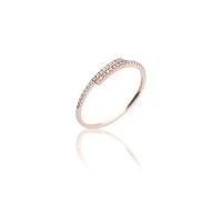 Wycian Cluster Ring Diamond Ring All Around Band 9K Rose Gold Simple Row Round Diamond 0.09CT Size R 1/2 Solid Not Plated Upgrade 3.0 for Wife Thanksgiving