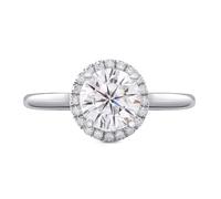 Wycian Cocktail Ring, Diamond Ring Lab Grown 14K White Gold Silver Round Created Diamond Size O 1/2 Stackable Knuckle for Engagement
