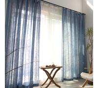 Wycian Curtains for Kitchen Windows Navy Blue Backdrop Curtain 2 Pack Polyester Solid Color 38" W x 63" H (96X160CM)