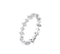 Wycian Custom Name Rings Rings for Women Sterling Silver S925 4.1mm Cubic-Zirconia Star Size L 1/2 Gifts for Ladies Mother Classic