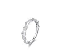 Wycian Custom Ring Cz Engagement Rings for Women 925 Sterling Silver 1.6mm Infinity Symbol Size R 1/2 Gifts for Ladies Mother Popular