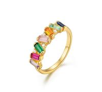 Wycian Custom Rings 14K White Gold Ring Band for Women Au585 Size H 1/2 White Round Diamond Stackable for Sister Popular